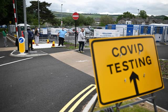 Covid testing centre. Picture: OLI SCARFF/AFP via Getty Images