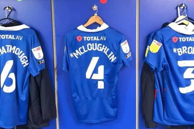 Pompey kitman Kev McCormack produced his own tribute to Alan McLoughlin before Sunday's visit of Accrington