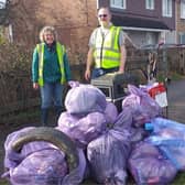 Dedicated volunteers have been carrying out several litter picks in the Havant area. Jason Horton organises them through Facebook. Pictured is 20 bags of rubbish collected in Bitterne Close.