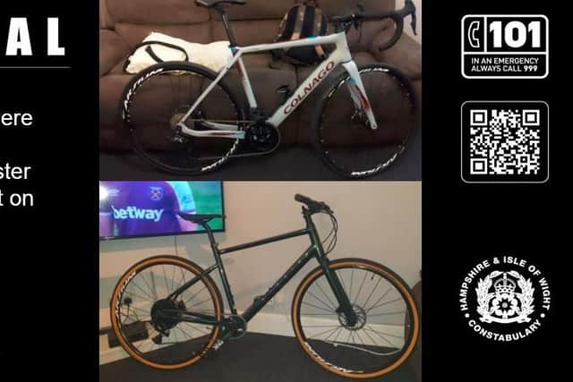 The vehicles were taken from a home in Lester Road, Gosport between 10.15am and 3.30pm on Sunday, February 26.
Picture: Gosport Police