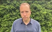 Shame: Matt Hancock records his video message on Twitter announcing his resignation from government