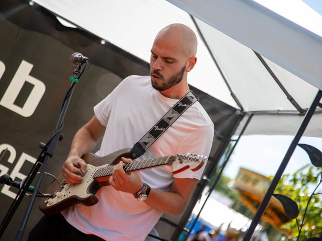 Victorious Festival gets under way this Friday as revellers begin to enter the site.Pictured - Local musicians performing early on FridayPhotos by Alex Shute