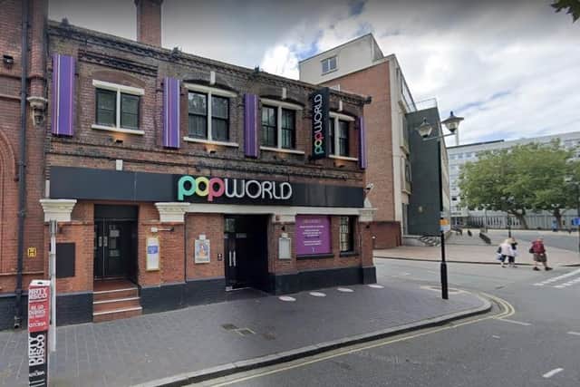 A man in his 20s was jumped by four men outside Popworld in Portsmouth. Picture: Google Street View.