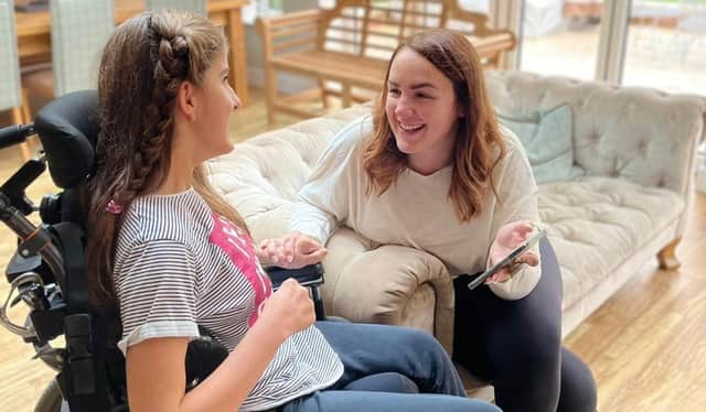 Ceri Winfield (right) from Fareham has launched an app to help disabled children and their families