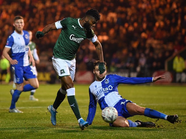 The 33-year-old forward has joined the Robins on a one-year deal after Plymouth decided against renewing his contract. Picture: Dan Mullan/Getty Images