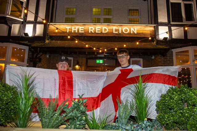 Pictured - Harry Houston and Louis Patterson before England took on Senegal in the World Cup. Photos by Alex Shute