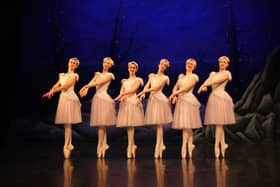Young local dancers perform as the swans in Swan Lake. Picture: English Youth Ballet