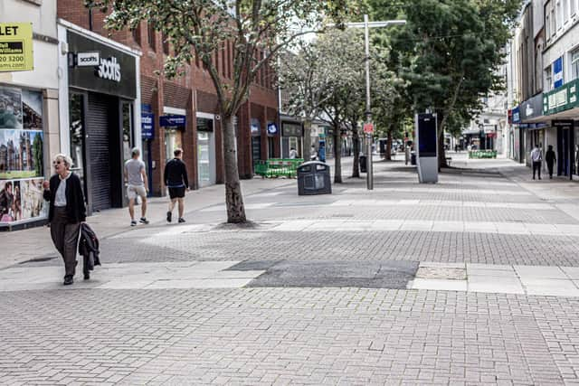 Commercial Road in Portsmouth city centre on the day of the Queen's funeral 
Picture: Habibur Rahman