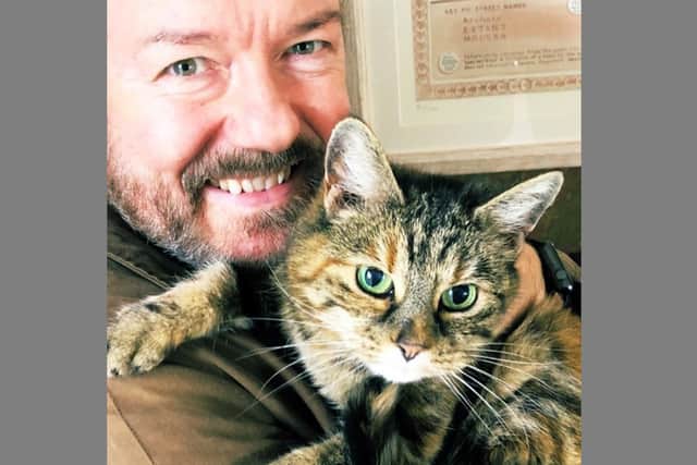 Comedian Ricky Gervais is supporting the RSPCA's emergency appeal in the coronavirus crisis. Picture: RSPCA