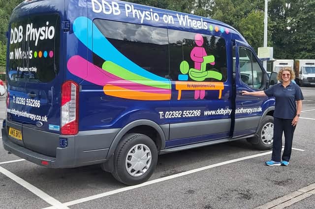Didi Berry, who owns DDB Physiotherapy in Lee-on-the-Solent, with the new mobile physio van.