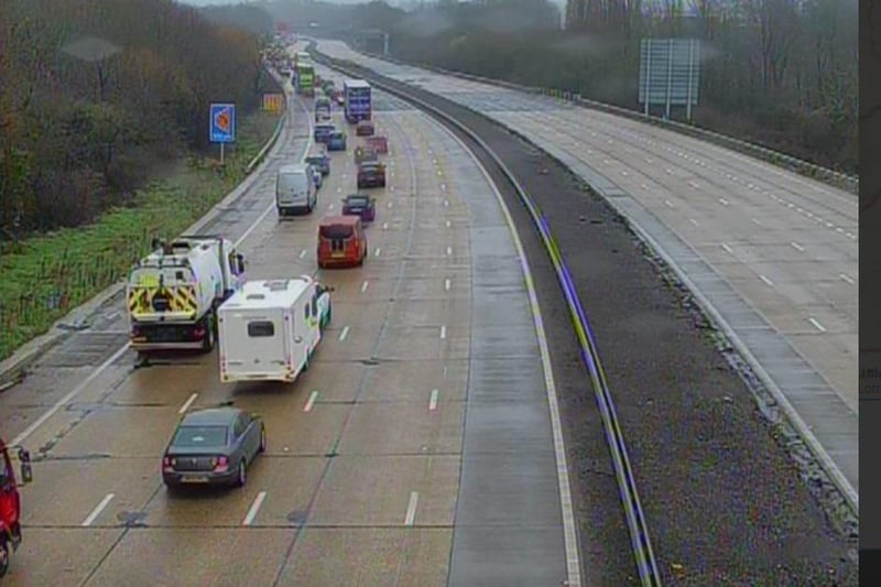 M27 crash. Pic: Highways England