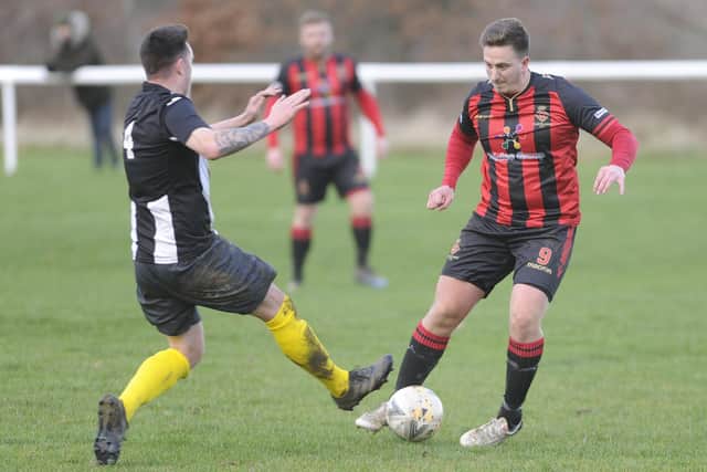 Matt Andrews, right, struck twice as Fleetlands inflicted on Bush Hill their only loss of the Hampshire Premier League season so far. Picture: Ian Hargreaves