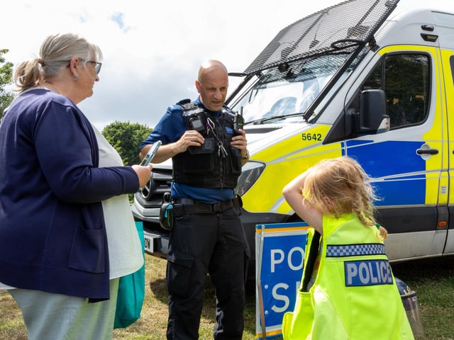 Families chatted to the police officers who were at the event