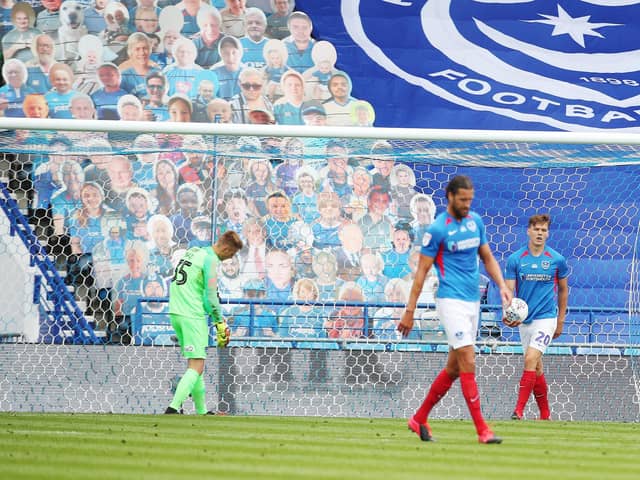 Pompey played their recent play-off double-header against Oxford behind closed doors