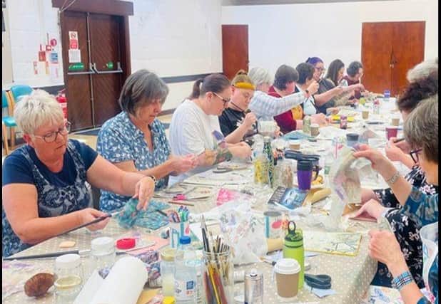 Crafters in full flow at a Creatful event