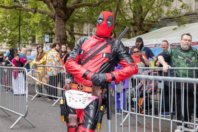 One event goer dressed as Deadpool AKA El1te Panda.  Photos by Alex Shute