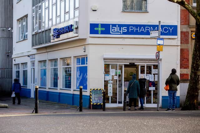 Lalys in Guildhall Walk, Portsmouth are giving out Covid-19 vaccine from 28 January 2021

Pictured: GV of Lalys, Guildhall Walk, Portsmouth on 28 January 2021

Picture: Habibur Rahman