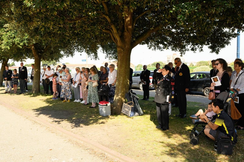 Pictured is: Guests at the event observed the minute's silence.
Picture: Keith Woodland (090921-37)