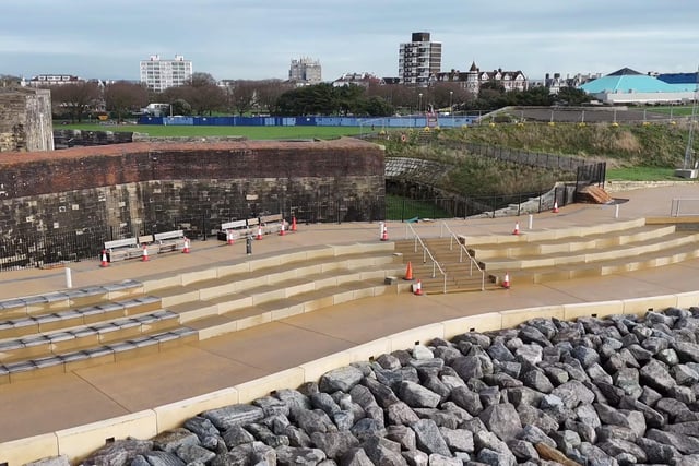 Progress on the Southsea Coastal Scheme to reinforce Portsmouth's seafront, as captured by My Portsmouth By Drone.