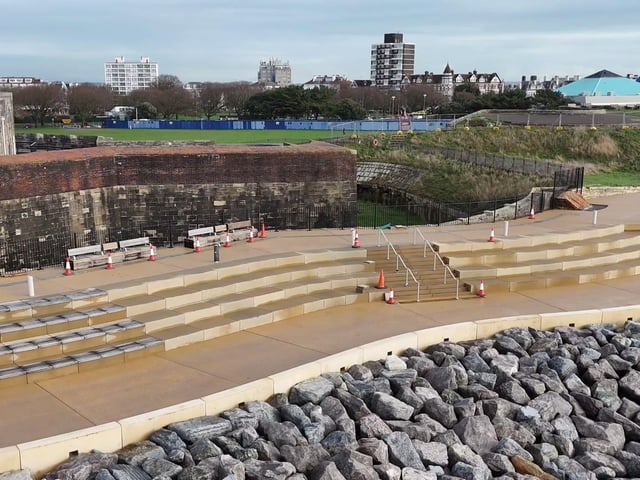 Progress on the Southsea Coastal Scheme to reinforce Portsmouth's seafront, as captured by My Portsmouth By Drone.