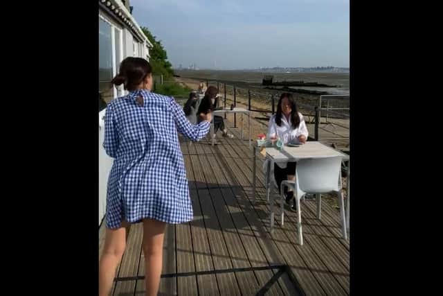 A screenshot of the viral video.