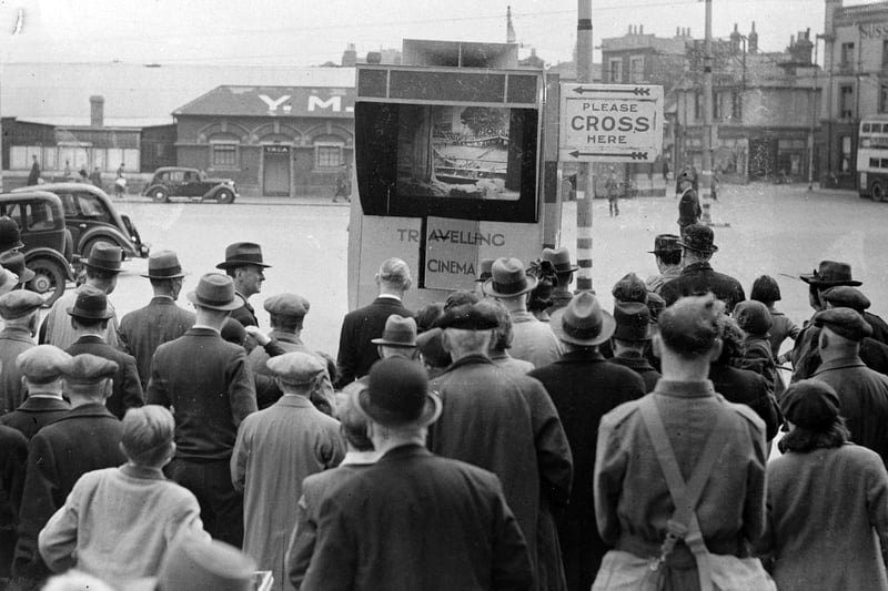 Back in the 1940s Portsmouth had big screens. The Travelling Cinema. Picture: Pat Daly collection.