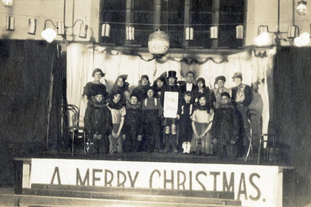 Christmas concert, Fulwood Cottage Homes, Blackbrook Road, c. 1910.