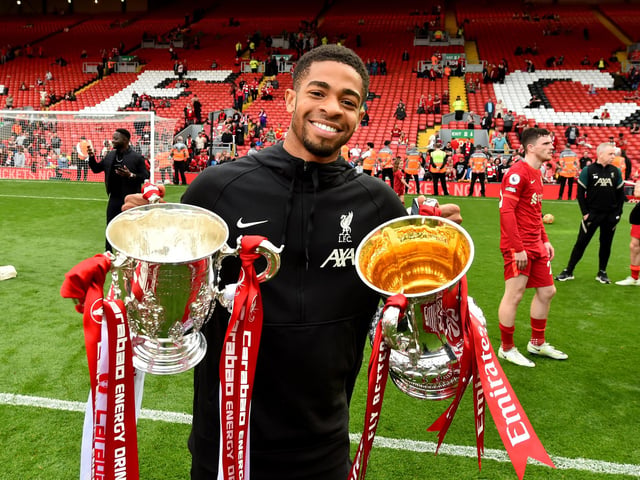 Dixon-Bonner has been pictured with the League Cup and FA Cup trophies after featuring in the early rounds of Liverpool’s successful campaigns. After making two senior appearances last term, the 21-year-old has been released by Jurgen Klopp. Picture: Andrew Powell/Liverpool FC via Getty Images