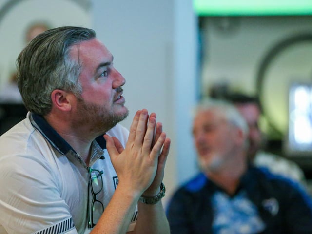 Fans watch Netherlands v England, UEFA Euros 2024 semi-final played in Dortmund, at Village Hotel, Lakeshore Drive, CoshamPicture: Chris  Moorhouse (100724-063)
