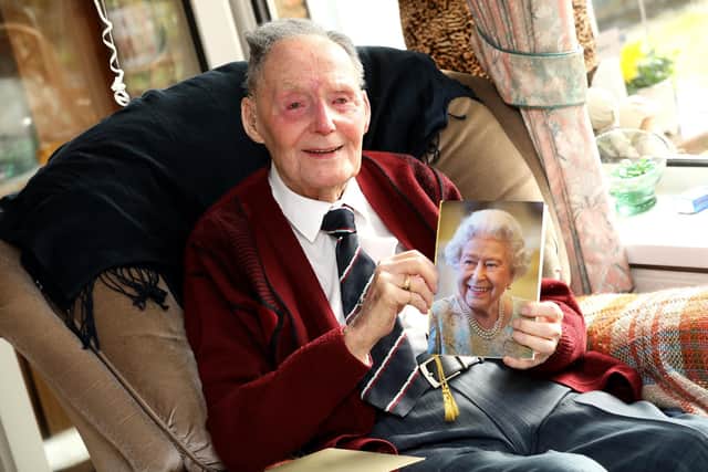Maurice Hulbert pictured celebrating his 100th birthday at his home in Waterlooville. Maurice is a former head librarian at The News.Picture: Sam Stephenson.