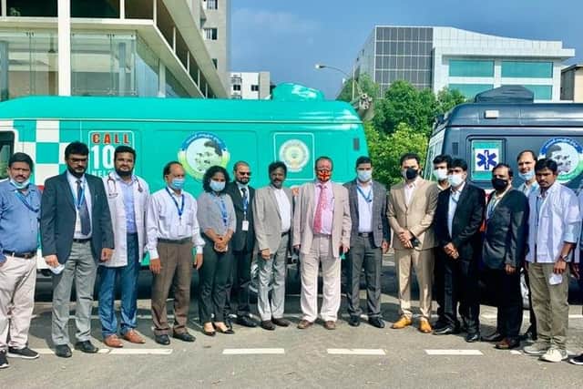 South Central Ambulance Service NHS Foundation Trust (SCAS) has marked a year of its pioneering healthcare consultancy initiative in Andhra Pradesh, India.British Deputy High Commissioner Dr Andrew Fleming met SCAS representatives based in the region.Picture: SCAS