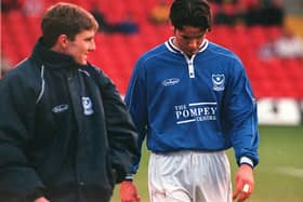 Rory Allen is forced off after 18 minutes through injury during the December 1999 trip to Sheffield United