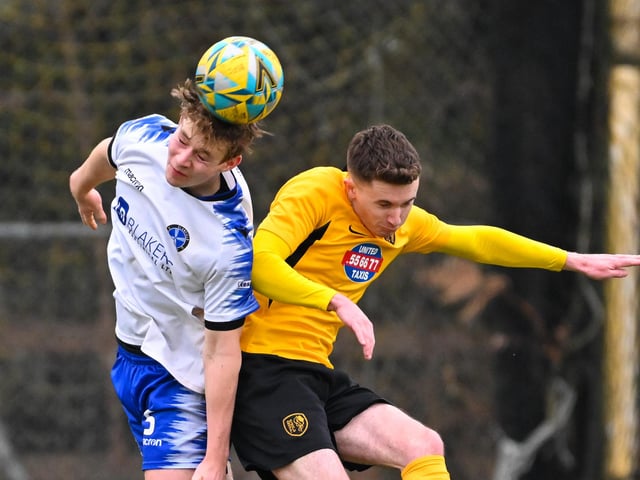 Clanfield (white) v Bournemouth Sports. Picture by Richard Murray.
