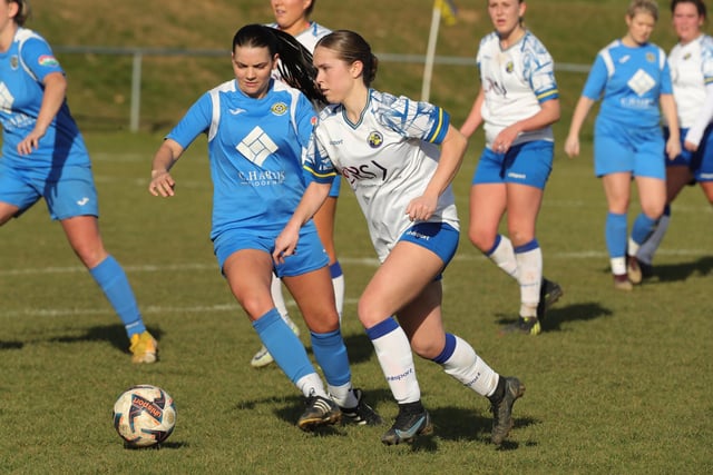 Hawks' Millie McNamara  on the ball. Picture by Dave Haines