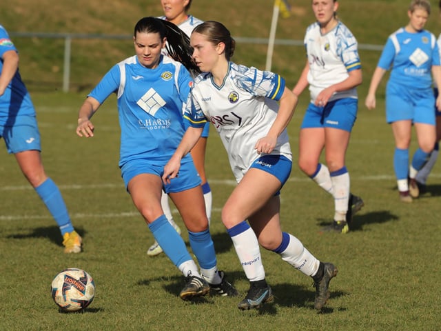 Hawks' Millie McNamara  on the ball. Picture by Dave Haines