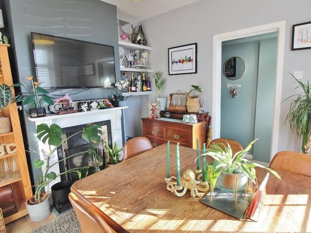 This colourful home is on the market for £232,500 and it would be ideal for a first time buyer.