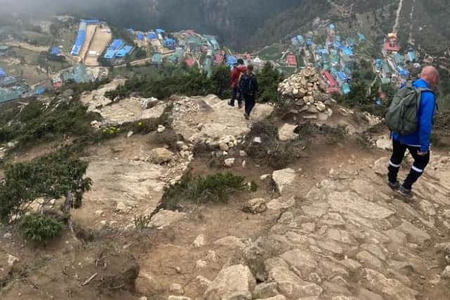 The fog begins to descend on the Norths' descent down Mount Everest.