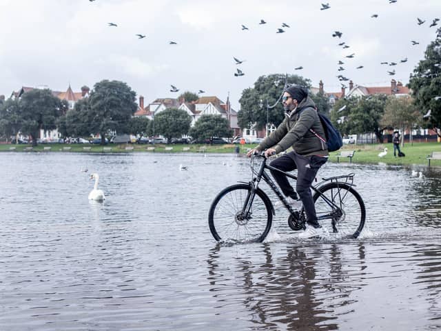 A yellow weather warning has been implemented across Portsmouth, Hampshire and England over the weekend. Picture: Habibur Rahman