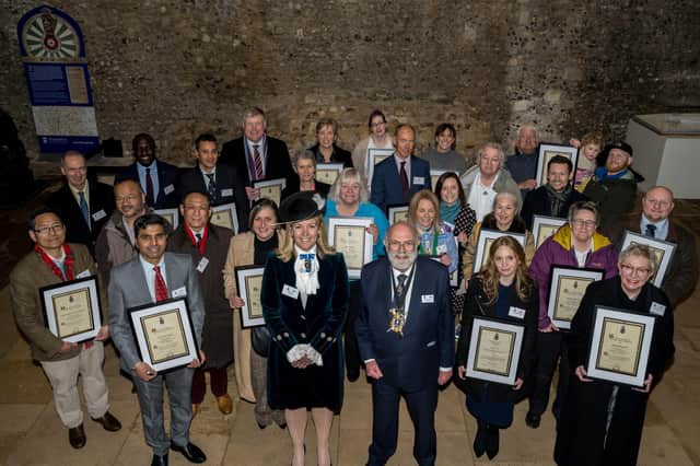 Last year’s award recipients with former High Sheriff of Hampshire Lady Edwina Grosvenor