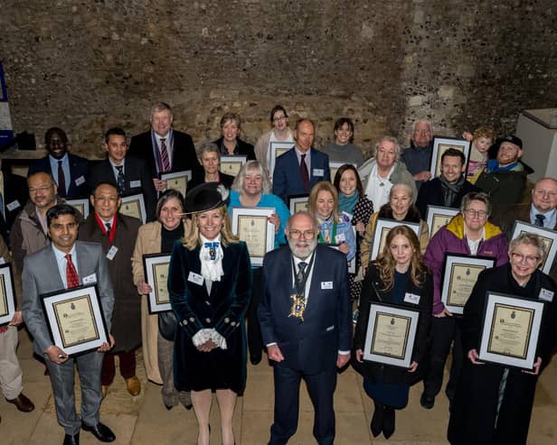 Last year’s award recipients with former High Sheriff of Hampshire Lady Edwina Grosvenor
