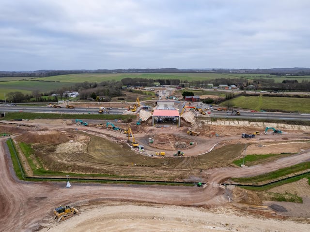 The M27 remains closed over the festive period as a new tunnel is positioned as part of a new junction.Pictured - The M27 closed as works continuePhotos by Alex Shute