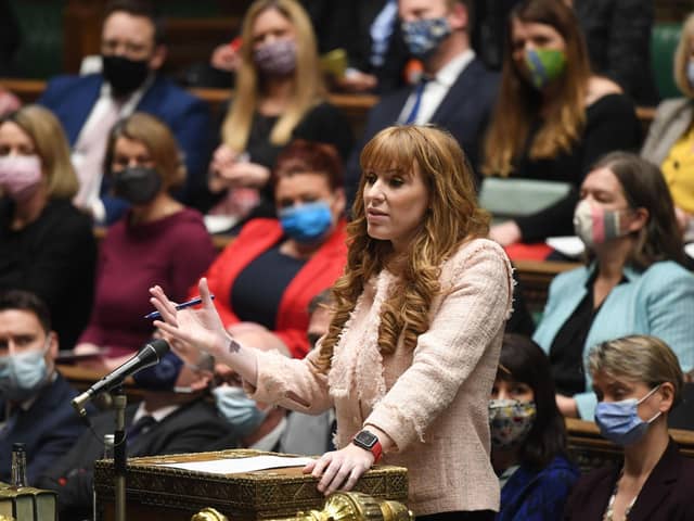 UK Parliament/Jessica Taylor Handout photo issued by UK Parliament of Labour deputy leader Angela Rayner in the House of Commons, Westminster, Photo: UK Parliament/Jessica Taylor/PA Wire