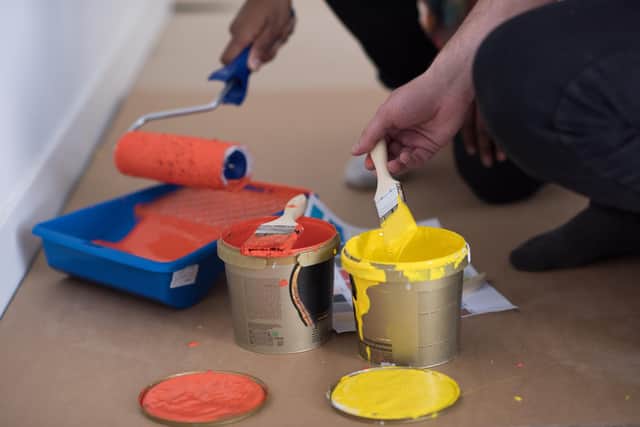 Trying to teach his children how to paint the walls was never going to end well for Alun. Picture by Shutterstock