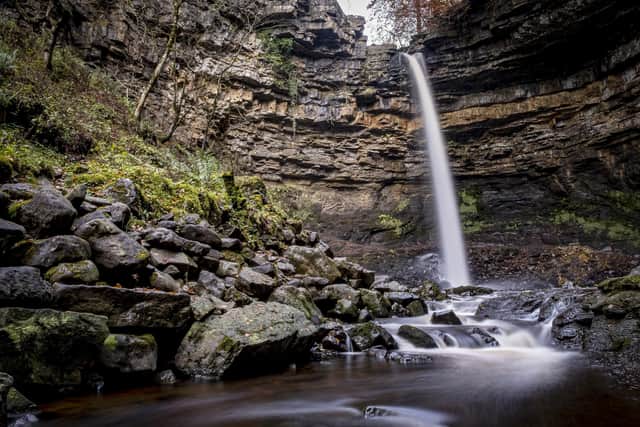 Hardraw Force set behind the Green Dragon Inn, near Hawes, Wensleydale