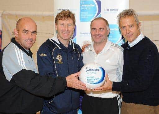 Ian Stewart (second left) has worked for the Irish FA for the last 26 years and is presently grassroots development manager