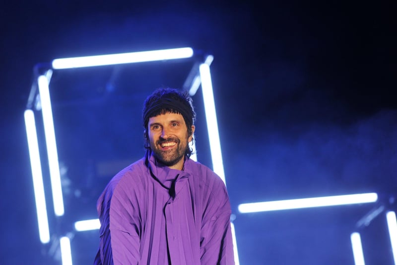 Kasabian's Serge Pizzorno smiles at the Victorious crowd