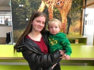 Libby Gouth, 15, with one-year-old son, Oliver, has been left 'overwhelmed' by the whole situation.