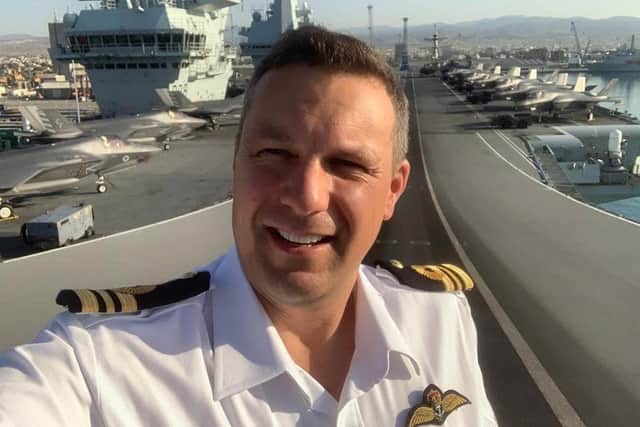 Lieutenant Commander Phil Richardson, from the naval reserve’s air branch, said he ‘jumped at the chance to deploy’.