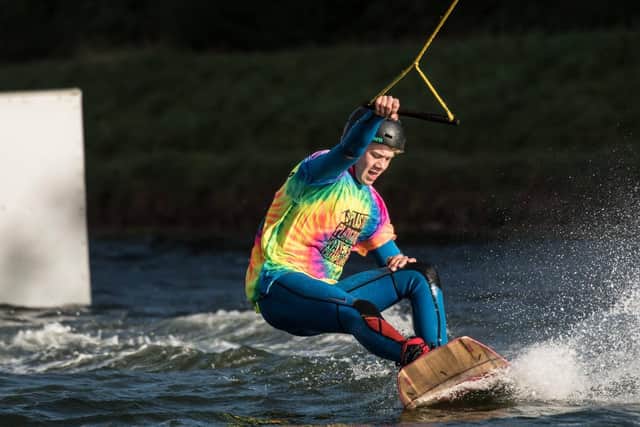 Sam Cooper wakeboarding. Picture by Cayote Pictures