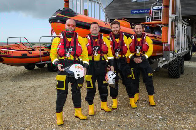 Pictured is: Paul Castle, Rob Gargaro, Anthony Lewis and Joe Earley. Portsmouth Lifeboat CrewPicture: Keith Woodland